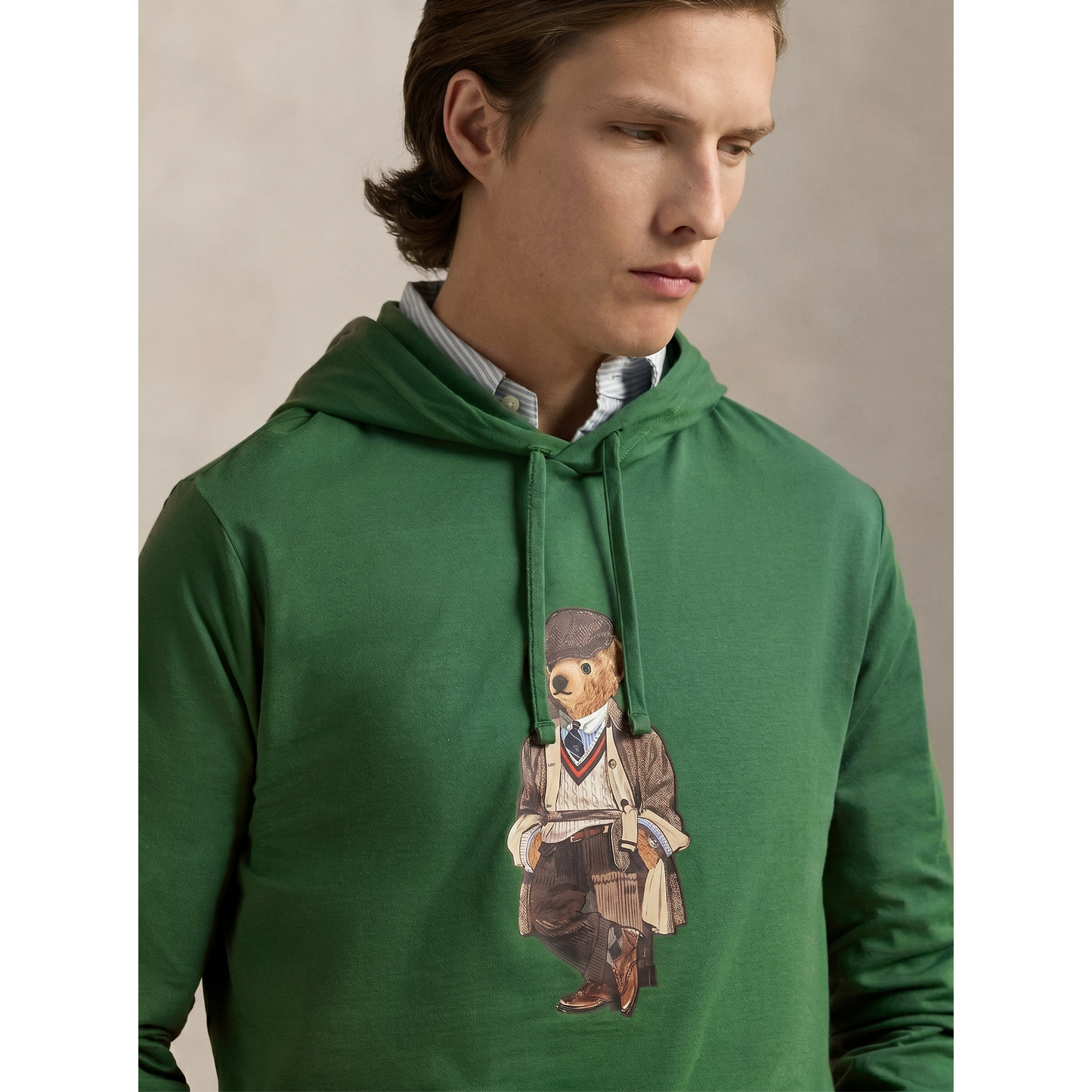 Bear Jersey-T-Shirt mit Kapuze