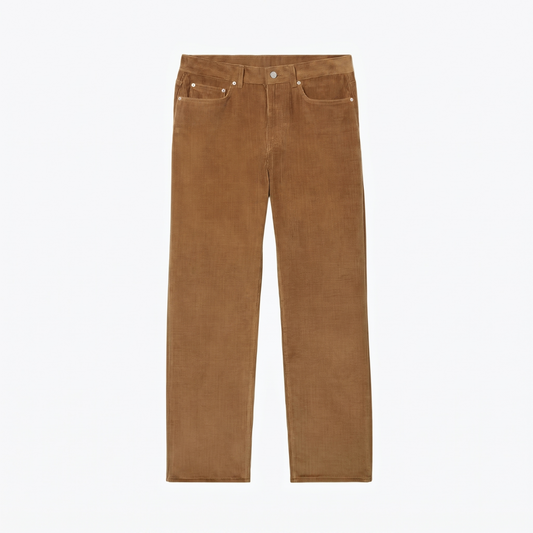 5-Pocket-Velourshose in Straight Fit