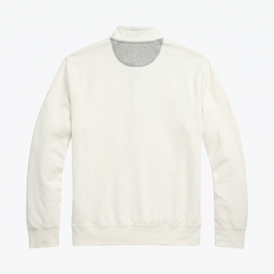 Luxuriöser Jersey-Pullover mit kurzem Reißverschluss