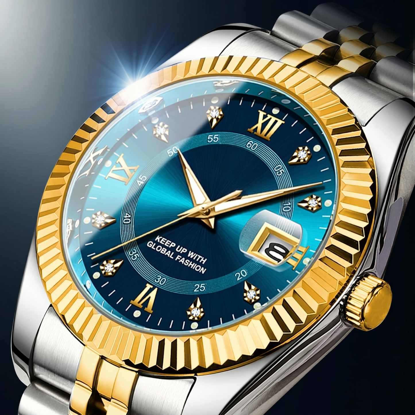 Goldenstar – Uhr 40 mm | wasserdicht | Edelstahl