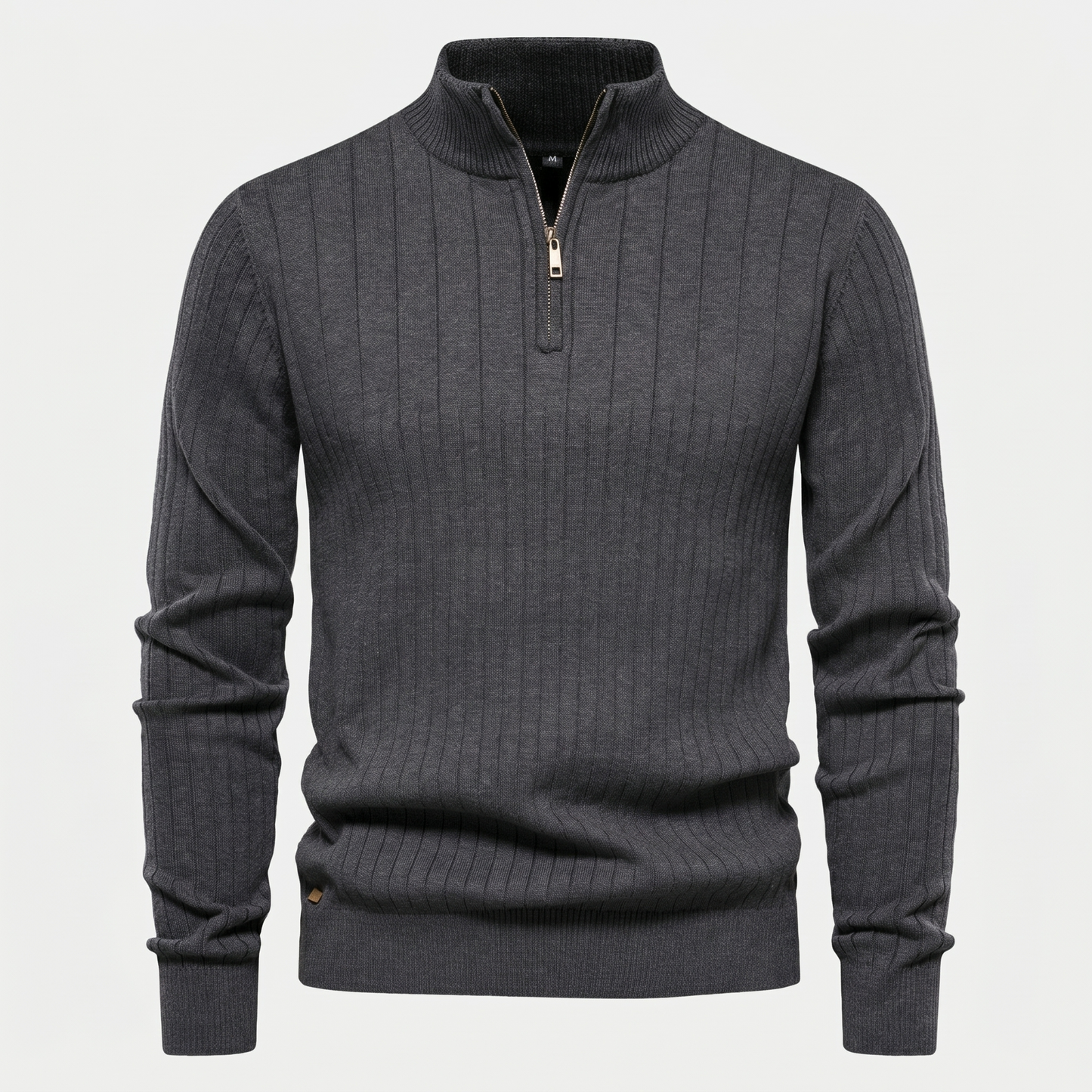 Klassischer Strickpullover mit Reißverschluss