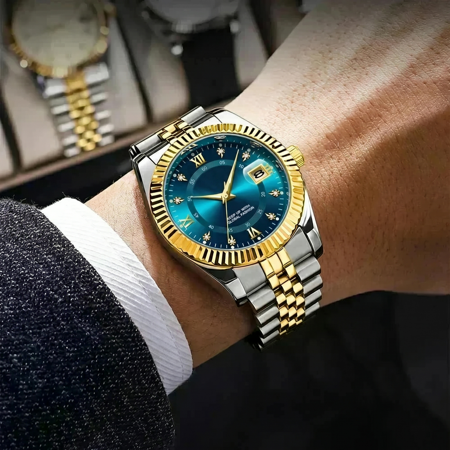 Goldenstar – Uhr 40 mm | wasserdicht | Edelstahl