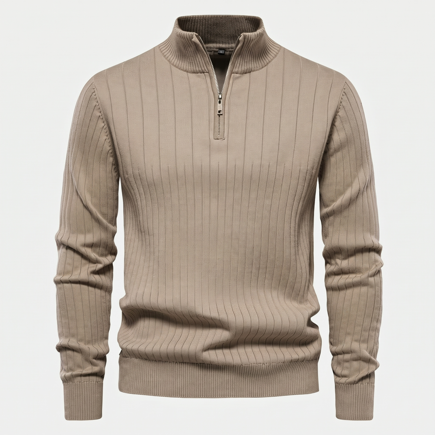 Klassischer Strickpullover mit Reißverschluss