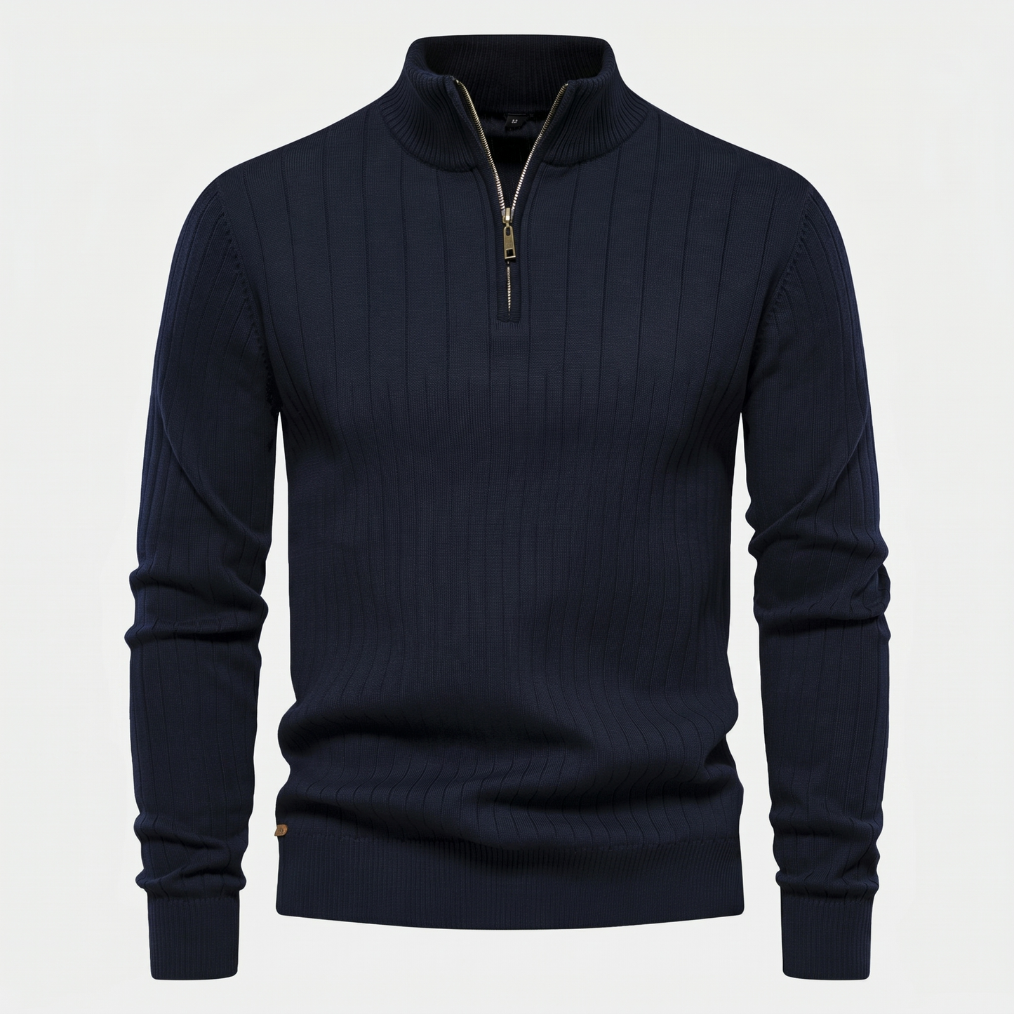 Klassischer Strickpullover mit Reißverschluss