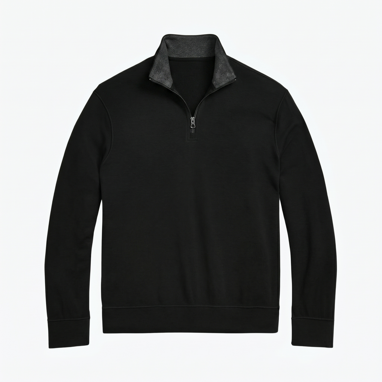 Luxuriöser Jersey-Pullover mit kurzem Reißverschluss