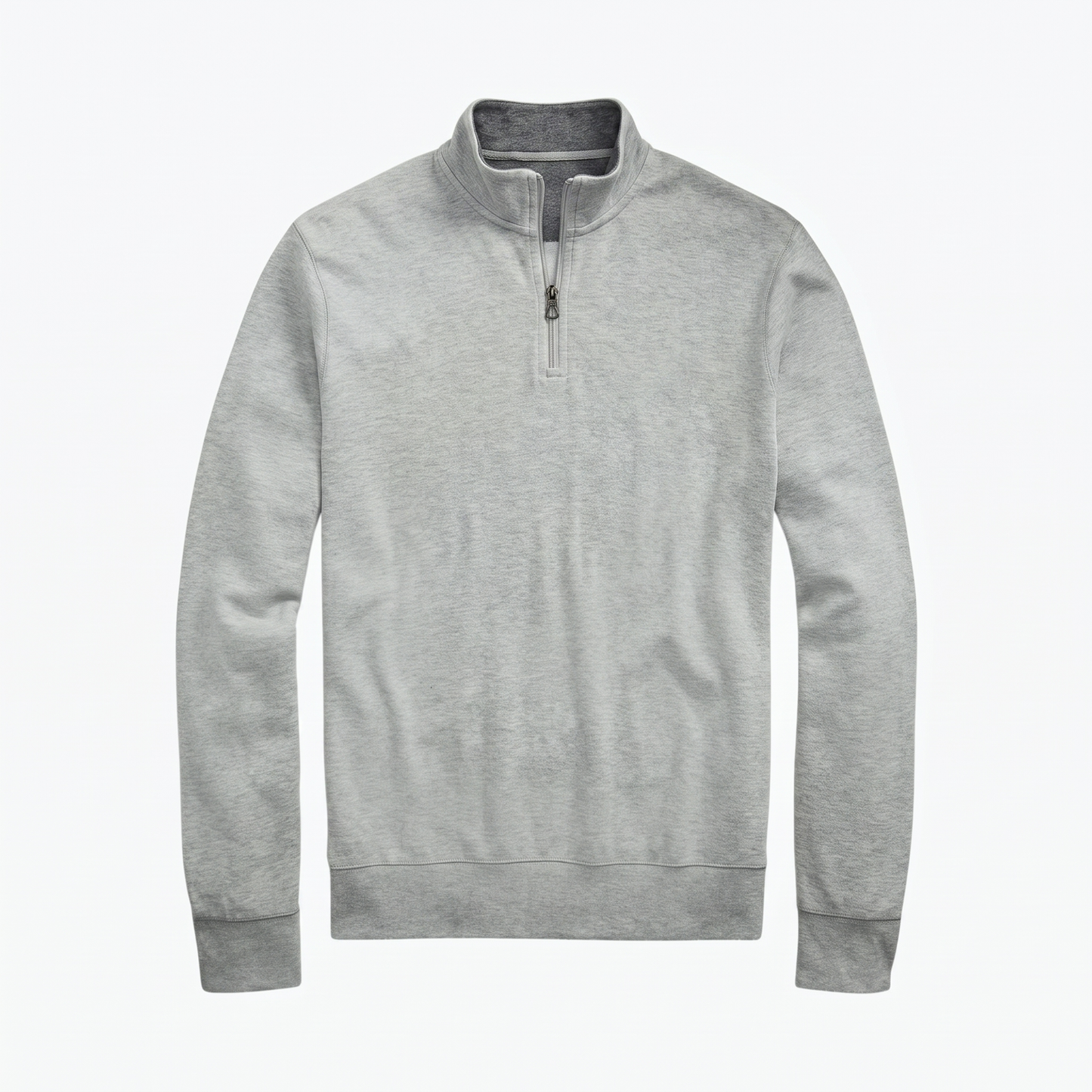 Luxuriöser Jersey-Pullover mit kurzem Reißverschluss