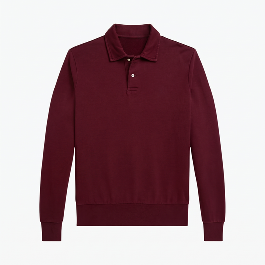 Sweatshirt mit Kragen aus Loopback-Fleece