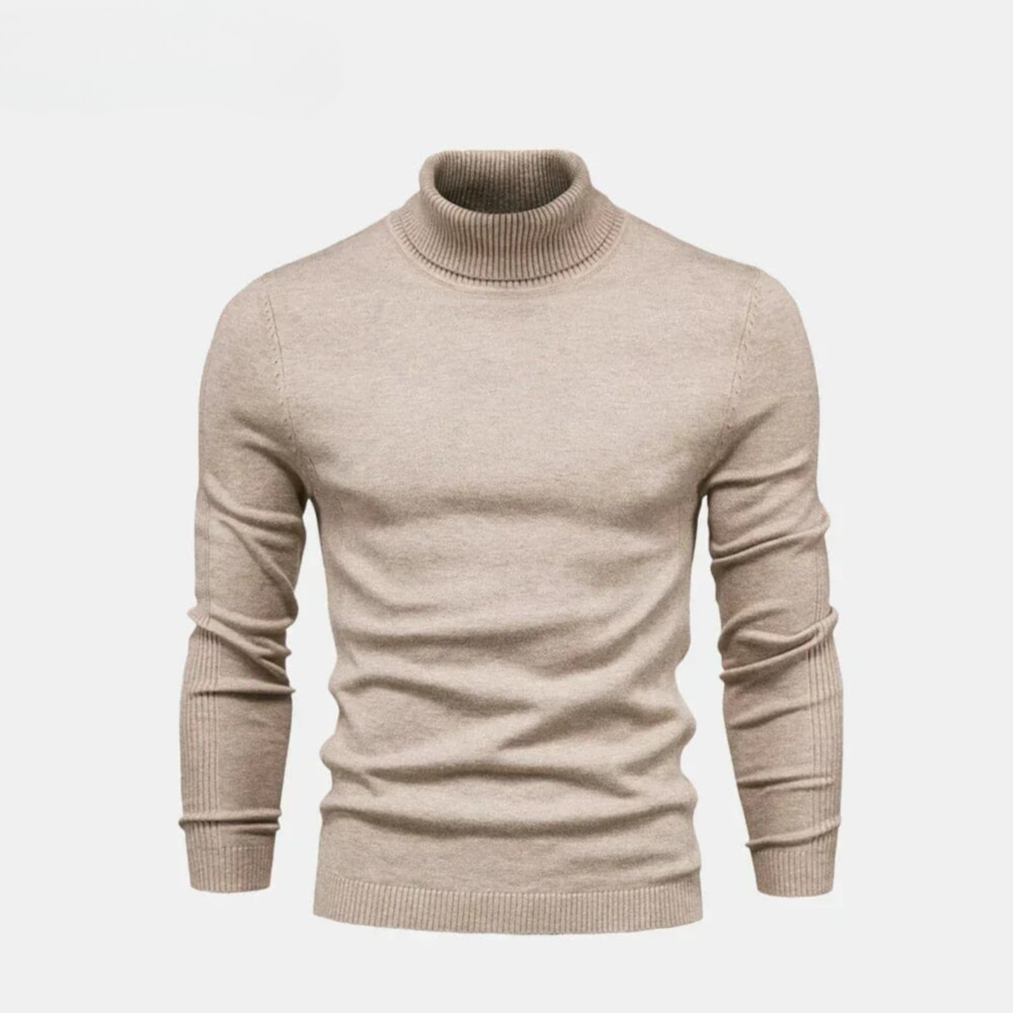 Woll-Zopfstrickpullover mit Rollkragen