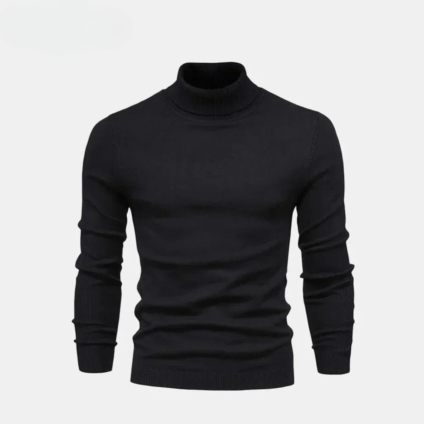 Woll-Zopfstrickpullover mit Rollkragen