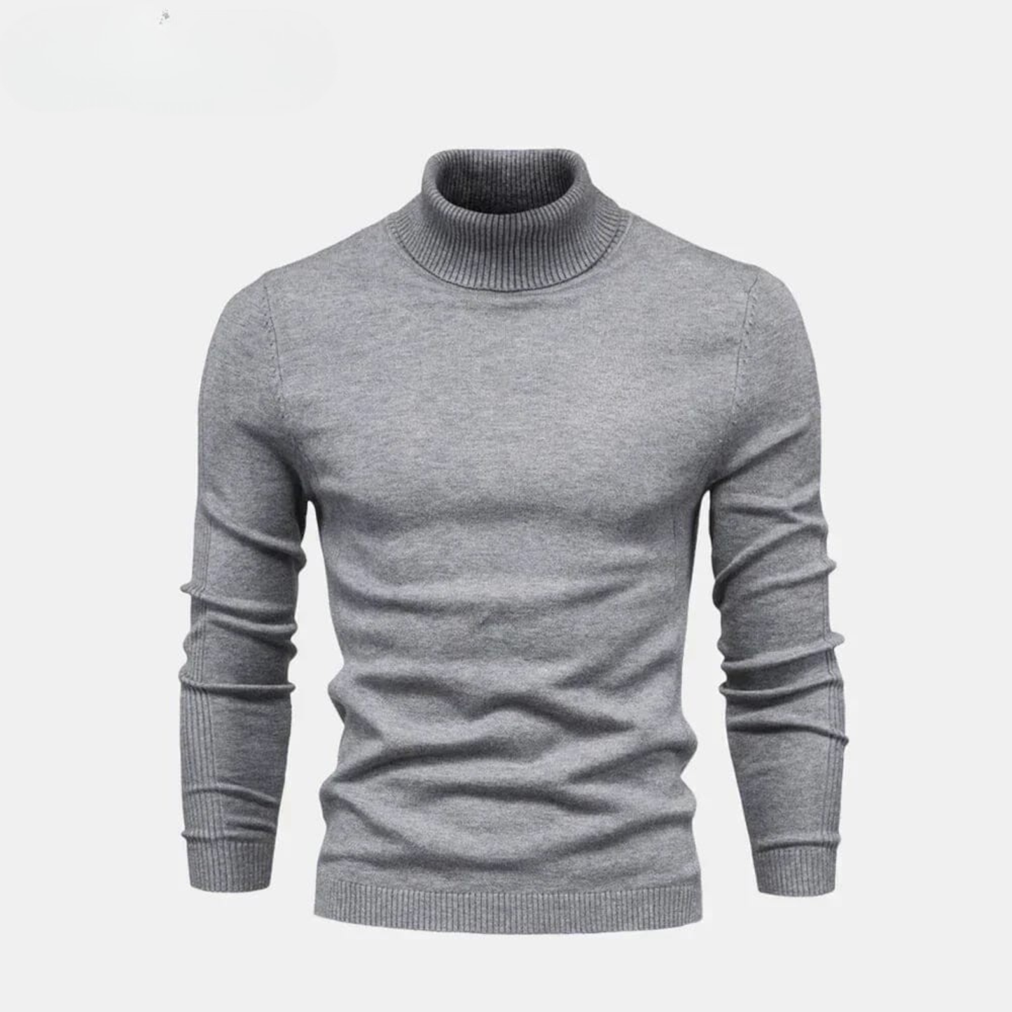 Woll-Zopfstrickpullover mit Rollkragen