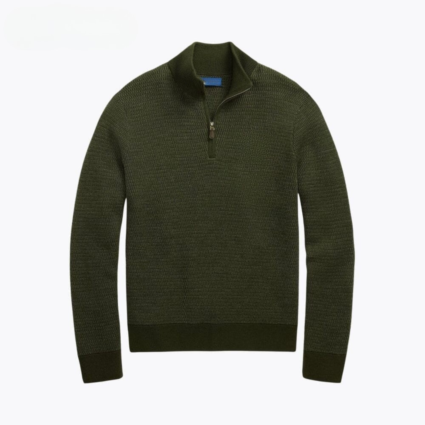 Waschbarer Wollpullover mit kurzem Reißverschluss