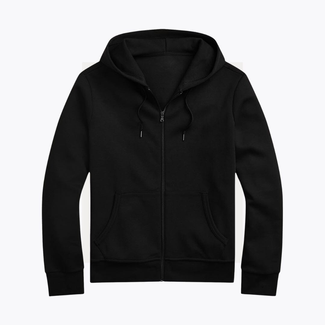 Doppelstrick-Hoodie mit durchgehendem Reißverschluss