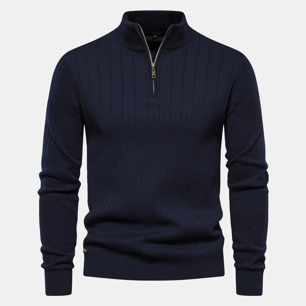 Zip klassischer Strickpullover