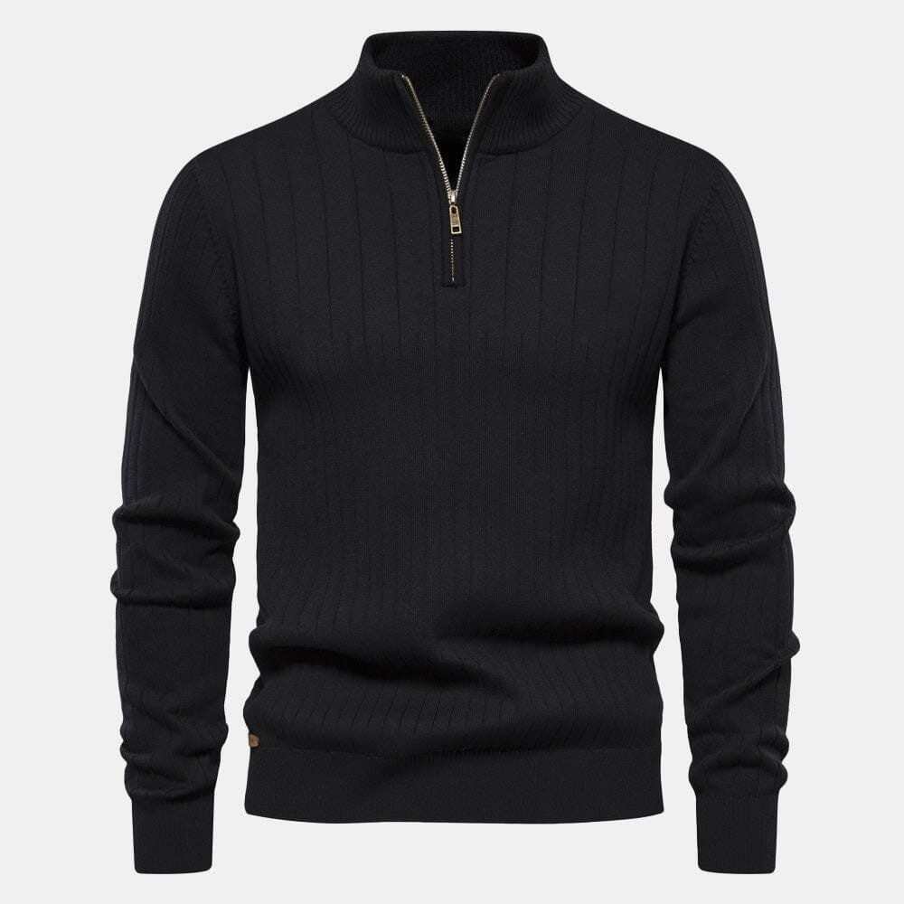 Zip klassischer Strickpullover