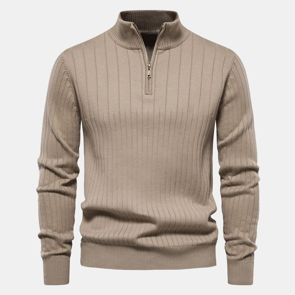 Zip klassischer Strickpullover