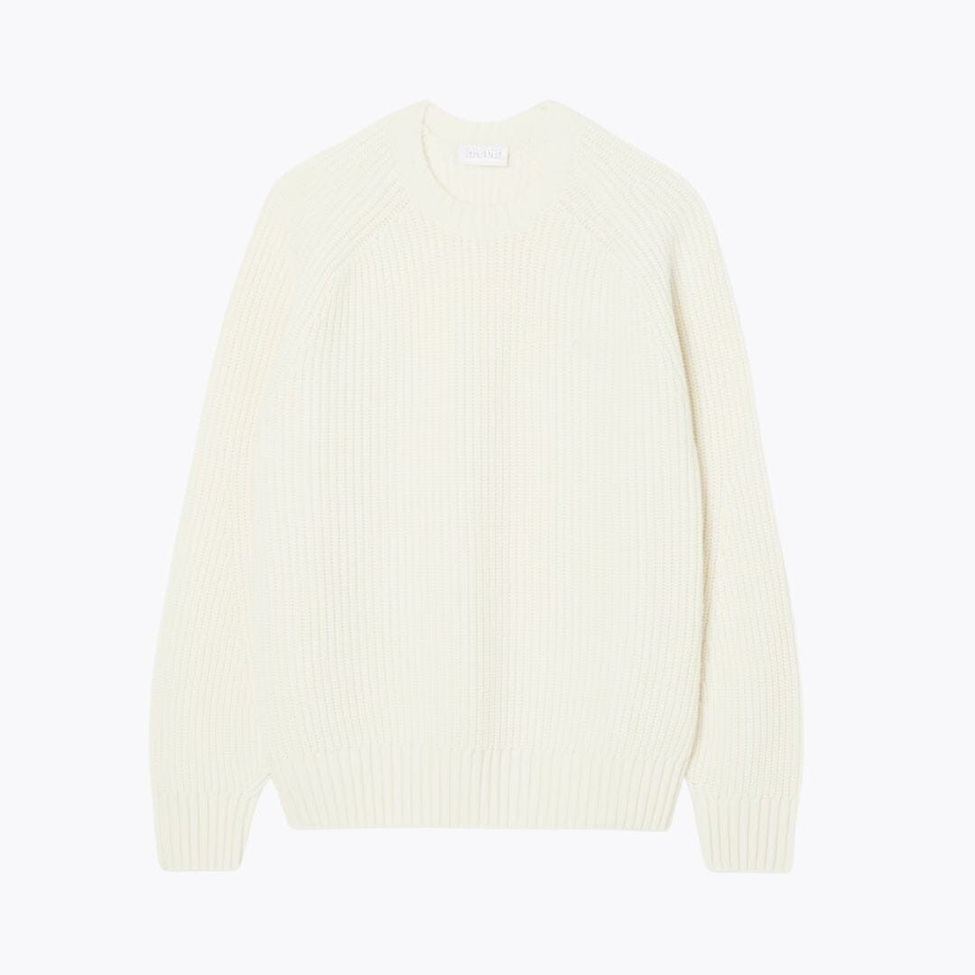 Dicker Pullover aus Streichwolle mit Rundhalsausschnitt