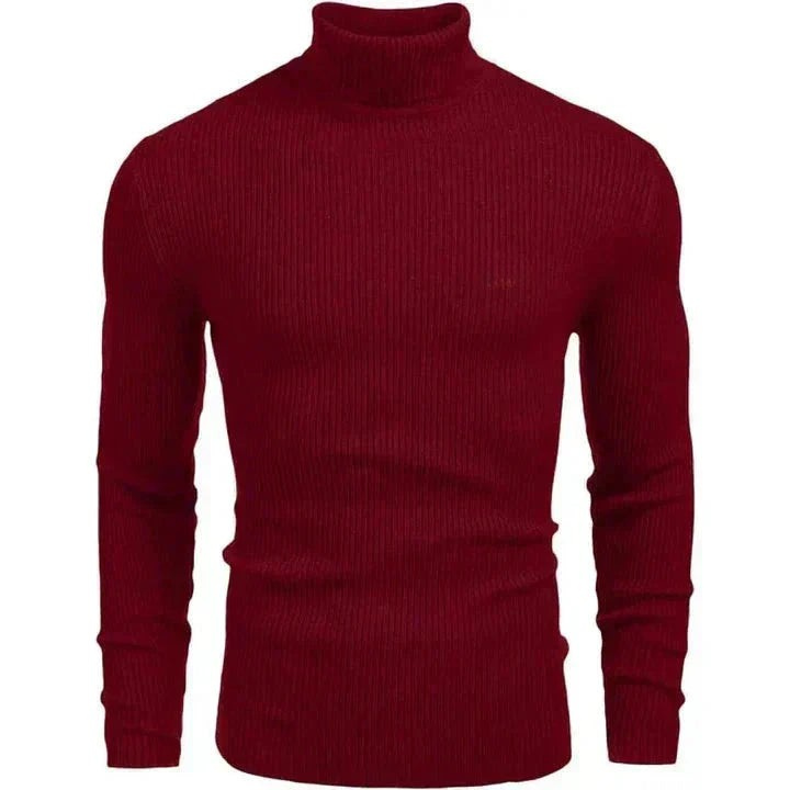 Klassischer Strickpullover mit Rollkragen