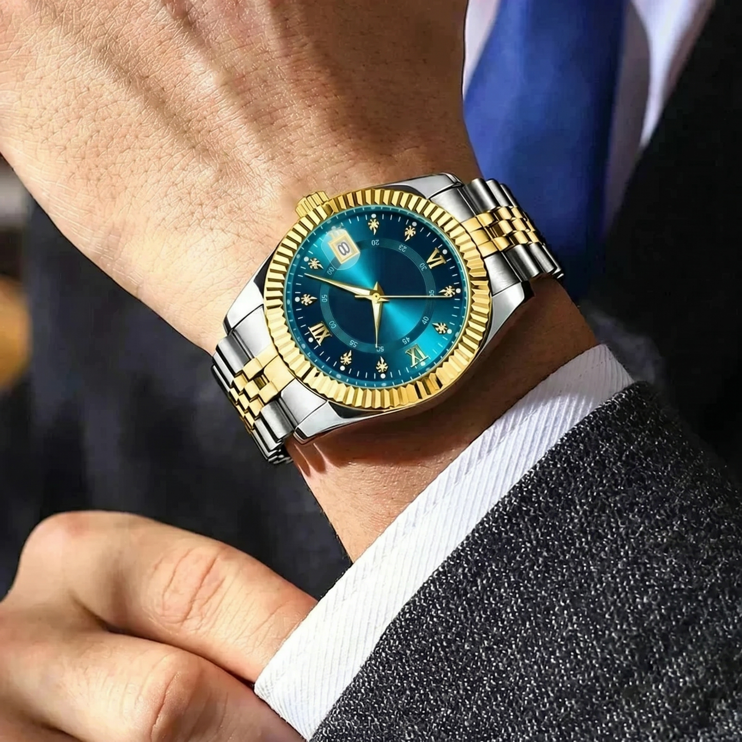 Goldenstar – Uhr 40 mm | wasserdicht | Edelstahl