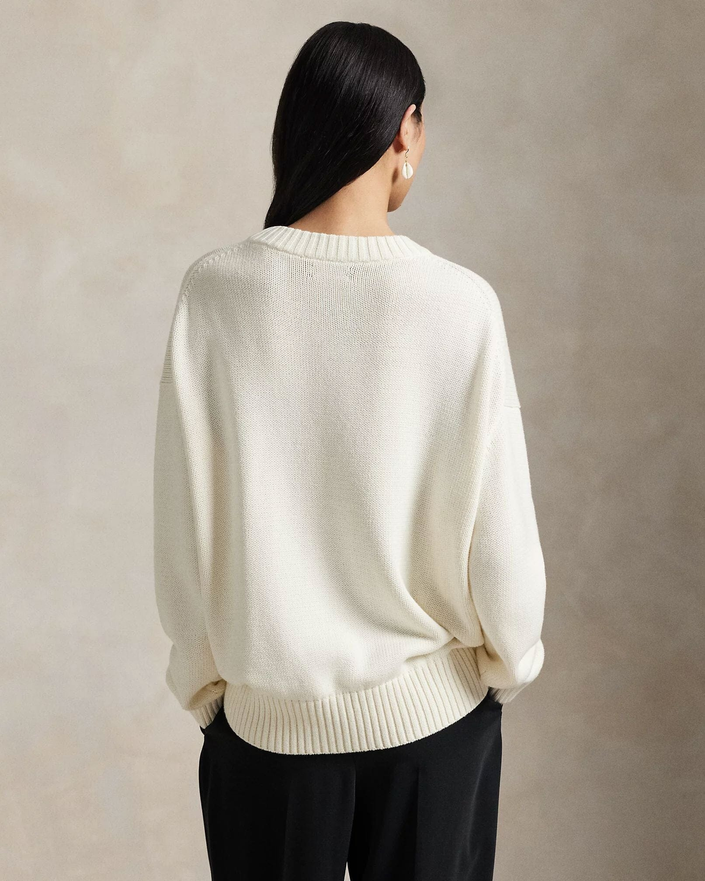 Bear Baumwollpullover mit Rundhalsausschnitt