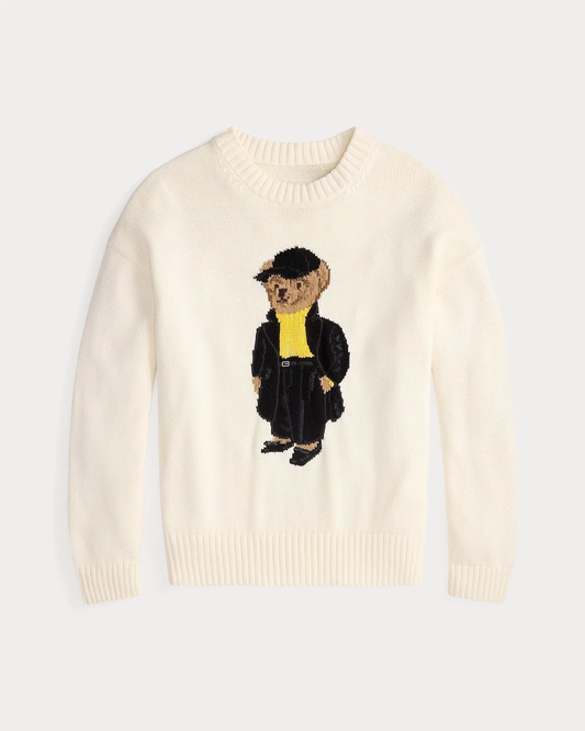Bear Baumwollpullover mit Rundhalsausschnitt