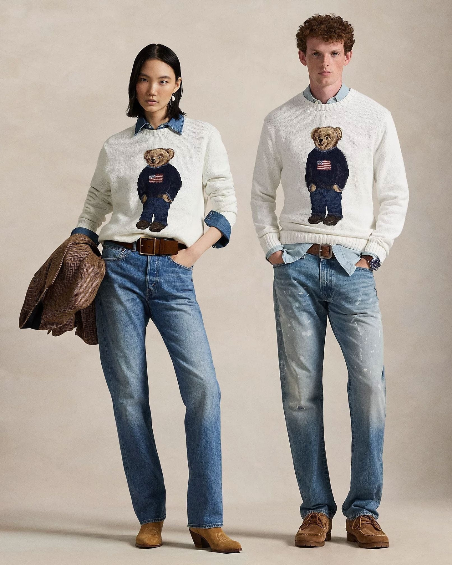 Bear Pullover aus Baumwolle und Leinen