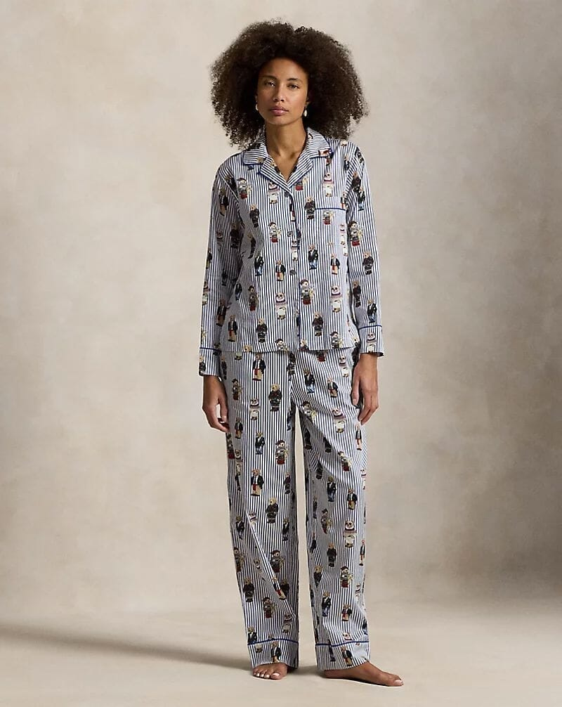 Bear Pyjama-Set aus Baumwollsatin