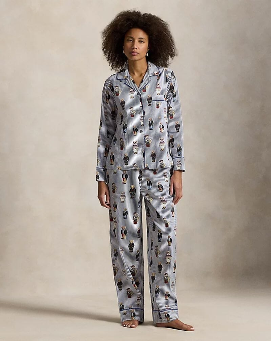 Bear Pyjama-Set aus Baumwollsatin