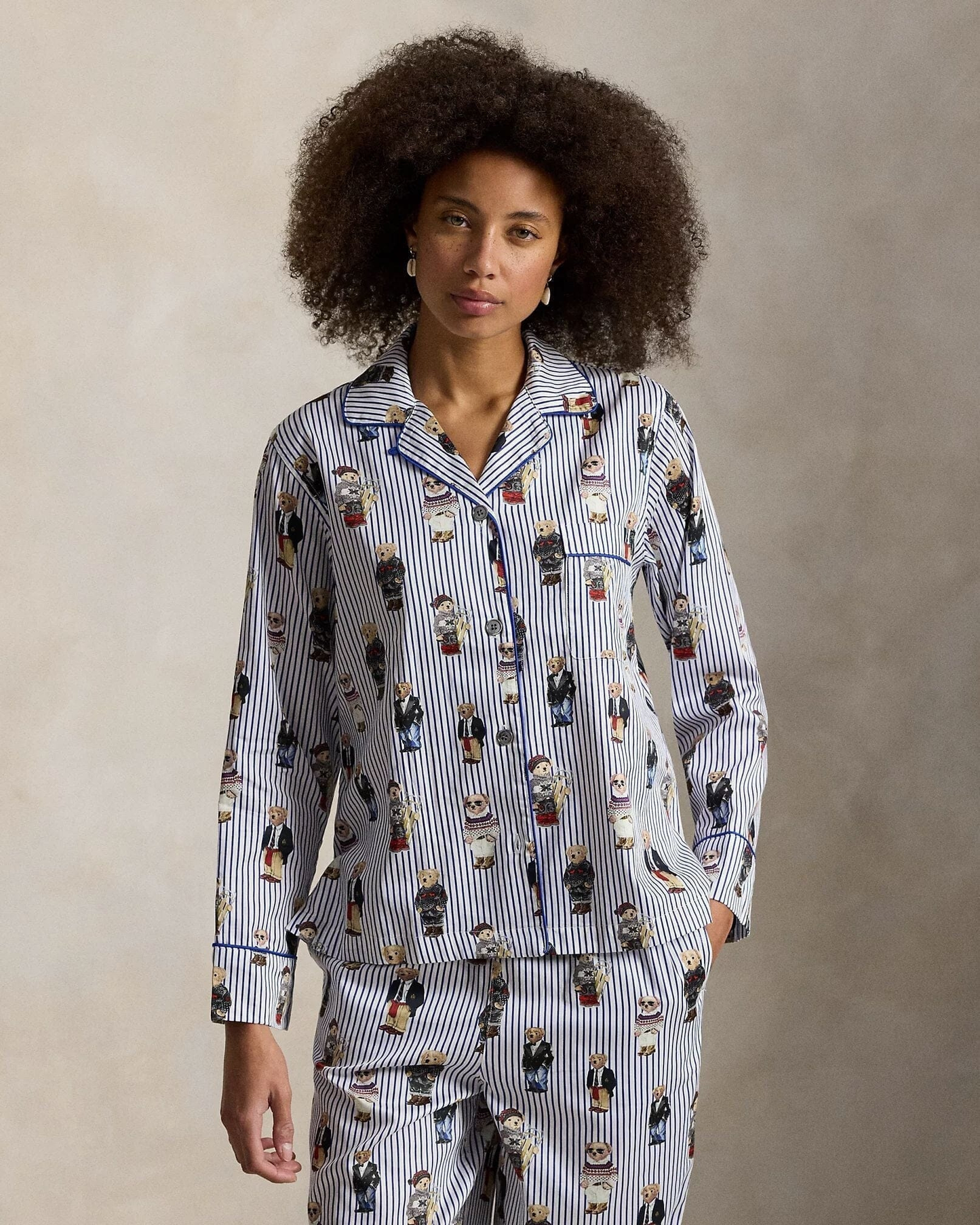 Bear Pyjama-Set aus Baumwollsatin