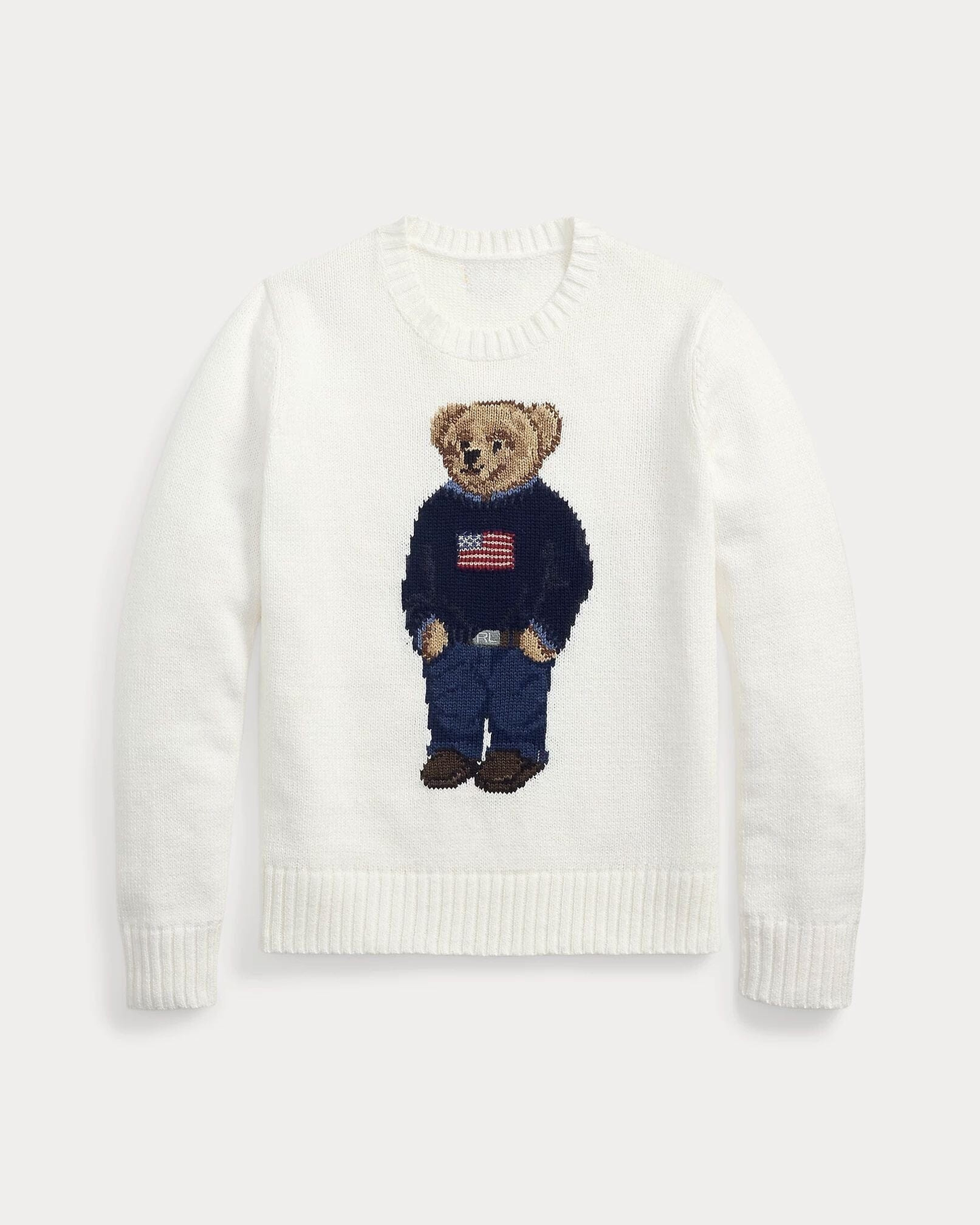Bear Pullover mit Rundhalsausschnitt aus Leinen-Baumwoll-Mischung