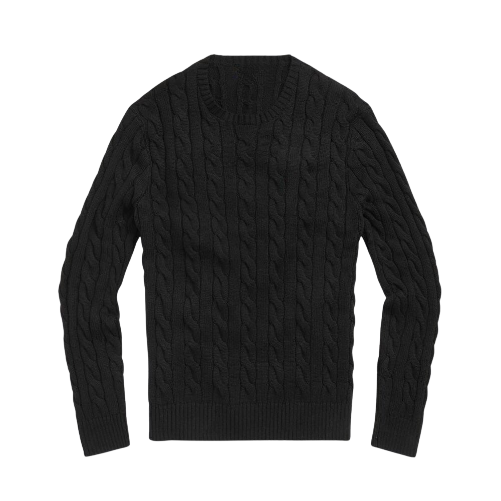 Baumwoll-Zopfstrickpullover