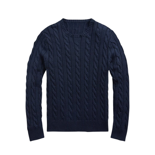 Baumwoll-Zopfstrickpullover