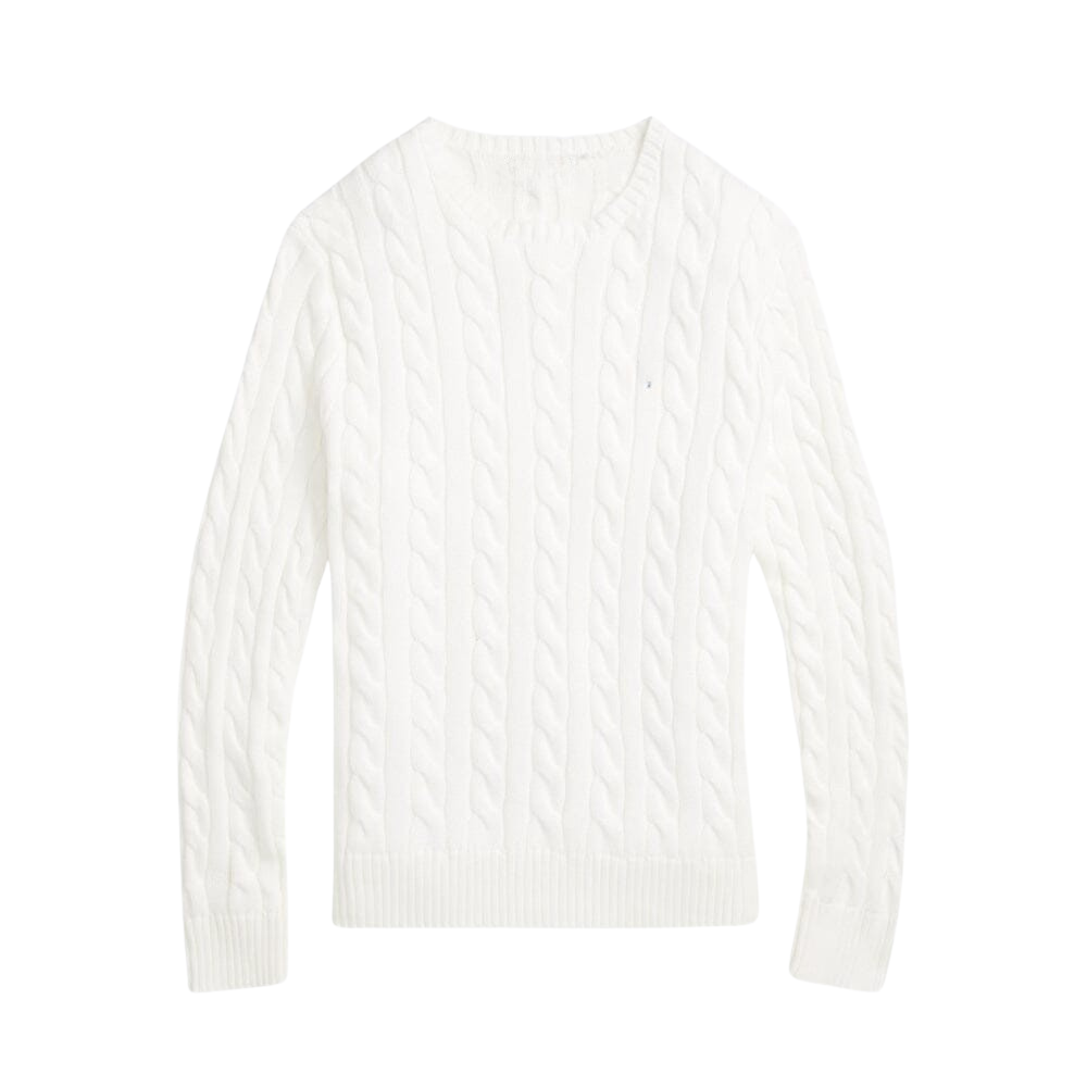 Baumwoll-Zopfstrickpullover