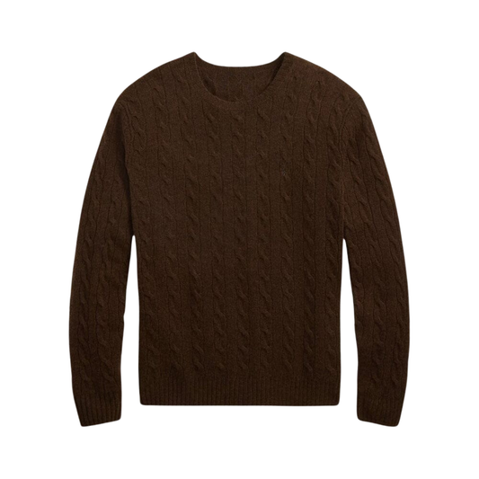Zopfstrickpullover aus Wolle und Kaschmir