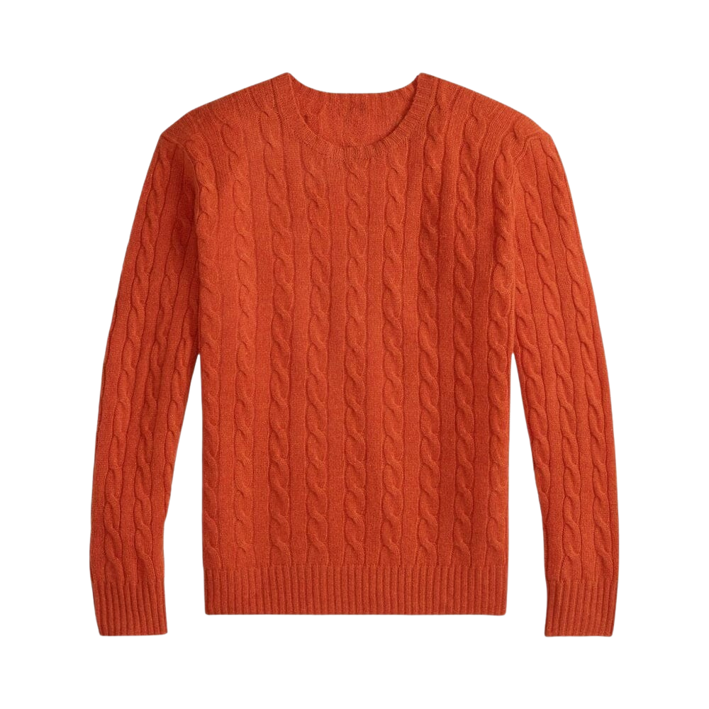 Zopfstrickpullover aus Wolle und Kaschmir