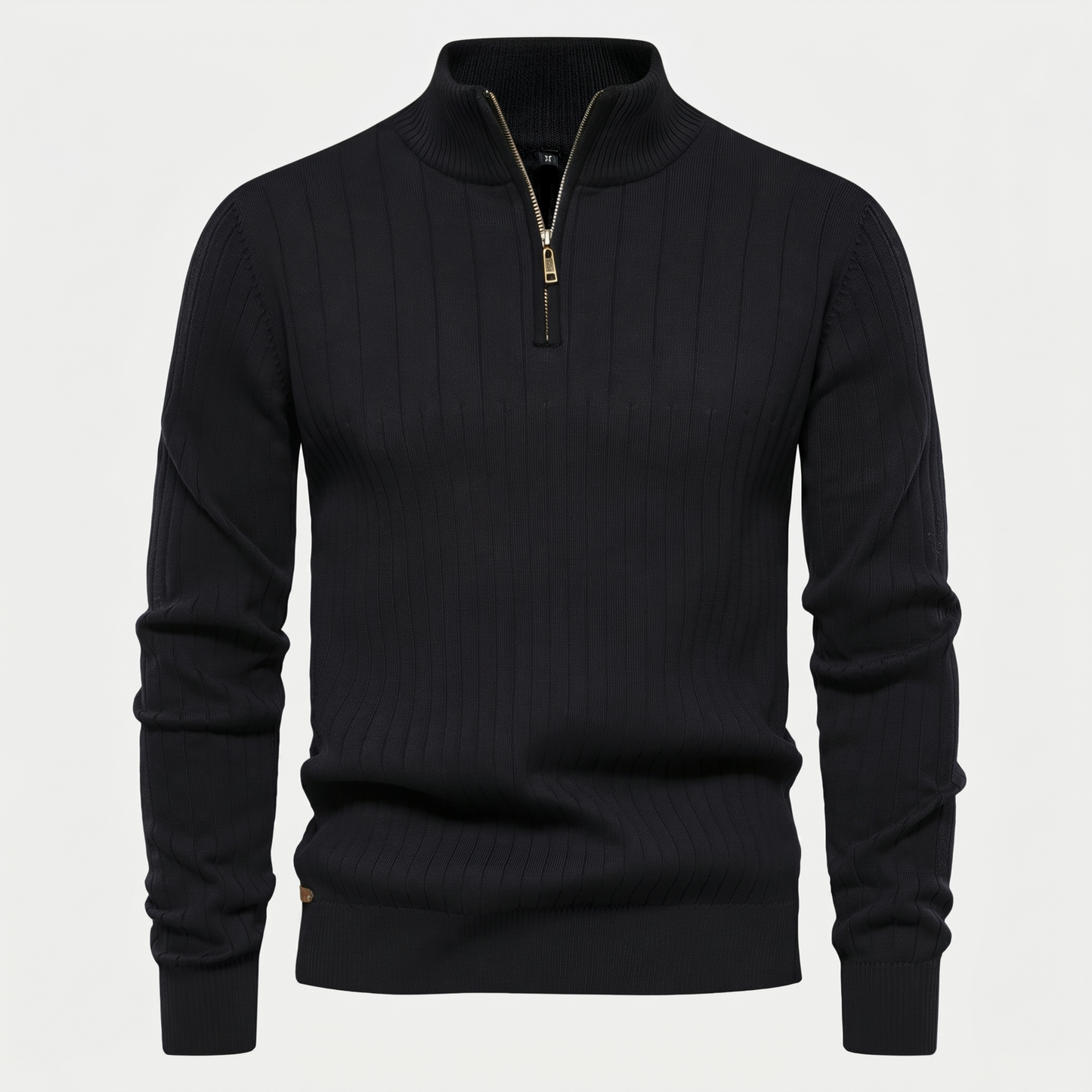 Klassischer Strickpullover mit Reißverschluss
