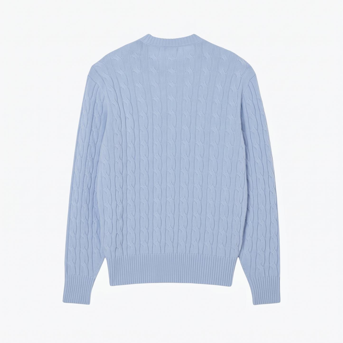 Zopfstrickpullover aus Streichwolle mit Rundhalsausschnitt