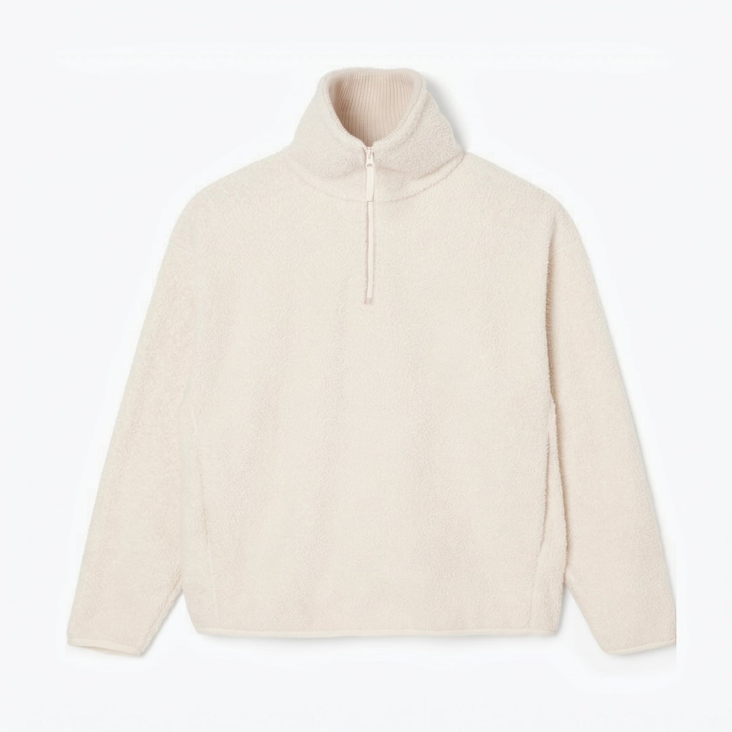 Polarfleece-Sweatshirt mit hohem Kragen und Reißverschluss