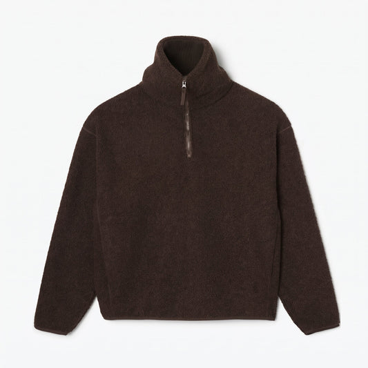 Polarfleece-Sweatshirt mit hohem Kragen und Reißverschluss
