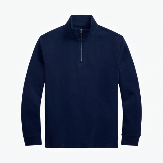 Estate-Rib Pullover mit kurzem Reißverschluss