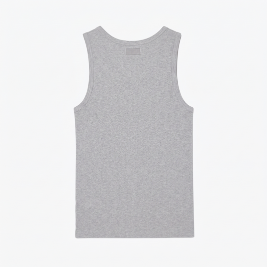 Geripptes Baumwoll-Tanktop in Slim Fit