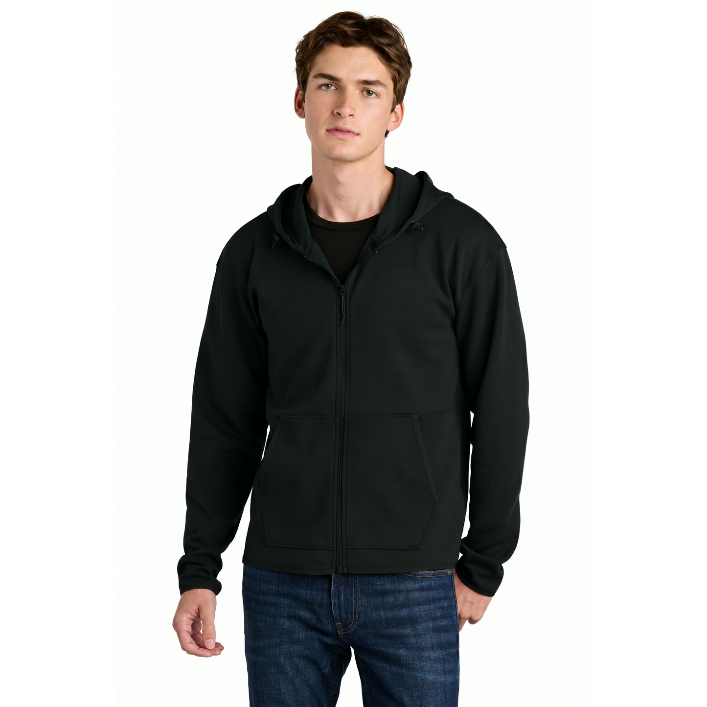 Doppelstrick-Hoodie mit Reißverschluss