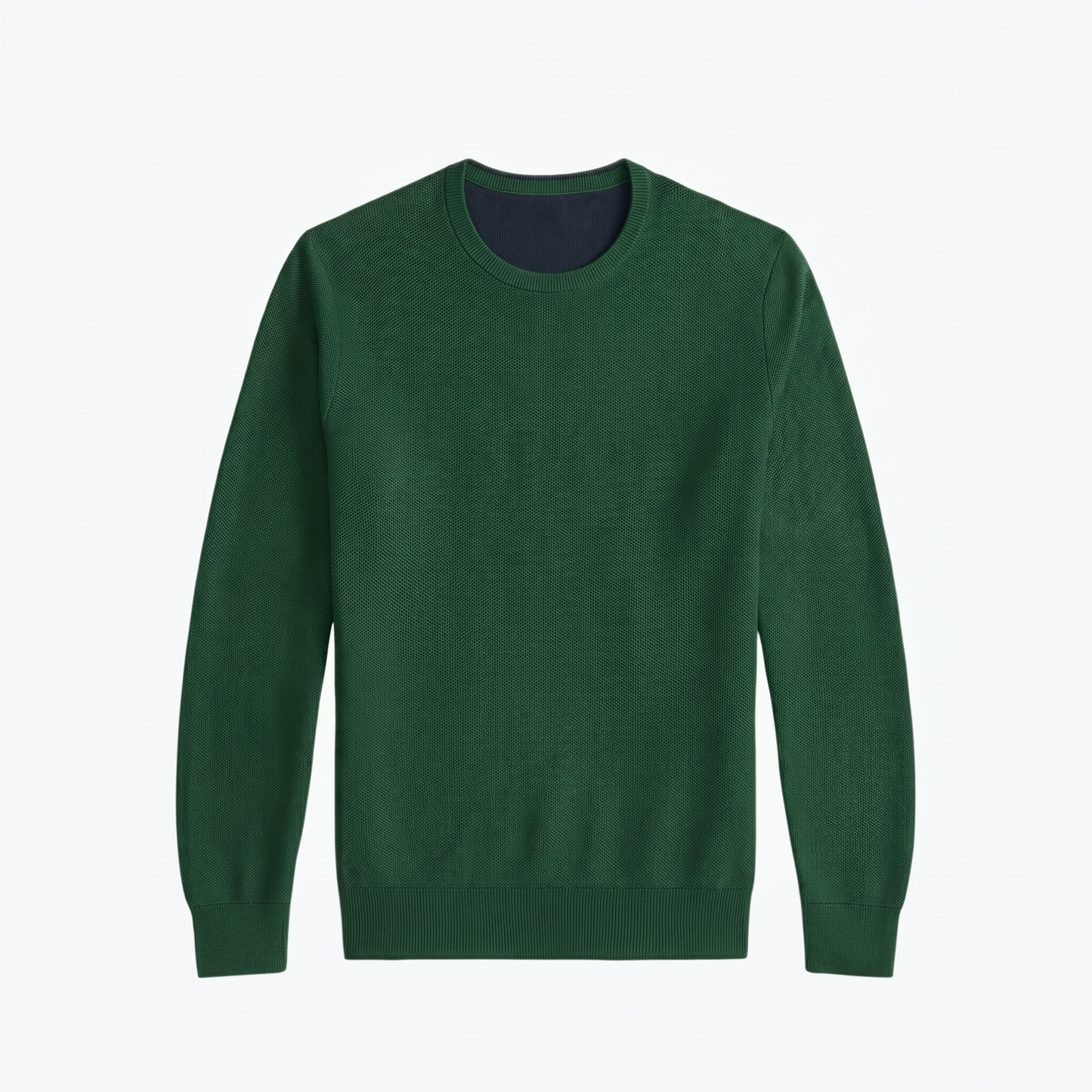 Baumwollpullover in Mesh-Strick mit Rundhalsausschnitt