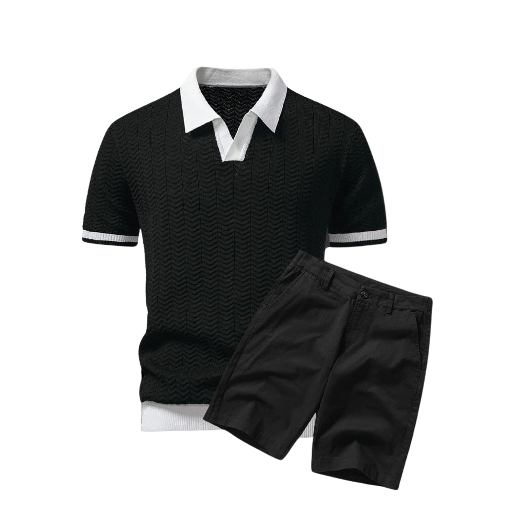Old Money Set aus Poloshirt und Shorts