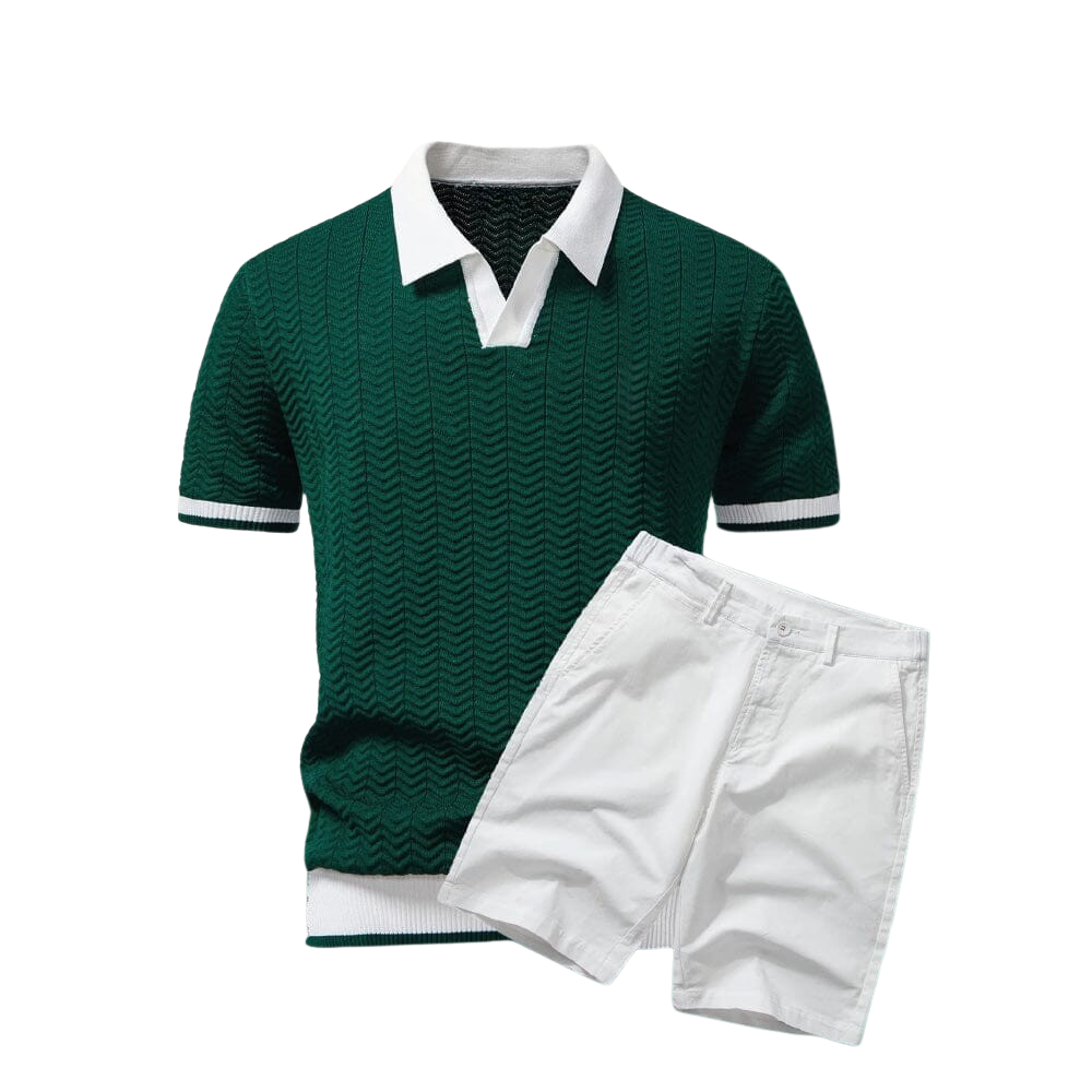 Old Money Set aus Poloshirt und Shorts