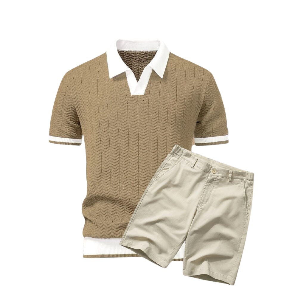 Old Money Set aus Poloshirt und Shorts