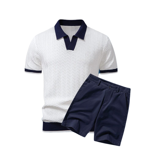 Old Money Set aus Poloshirt und Shorts
