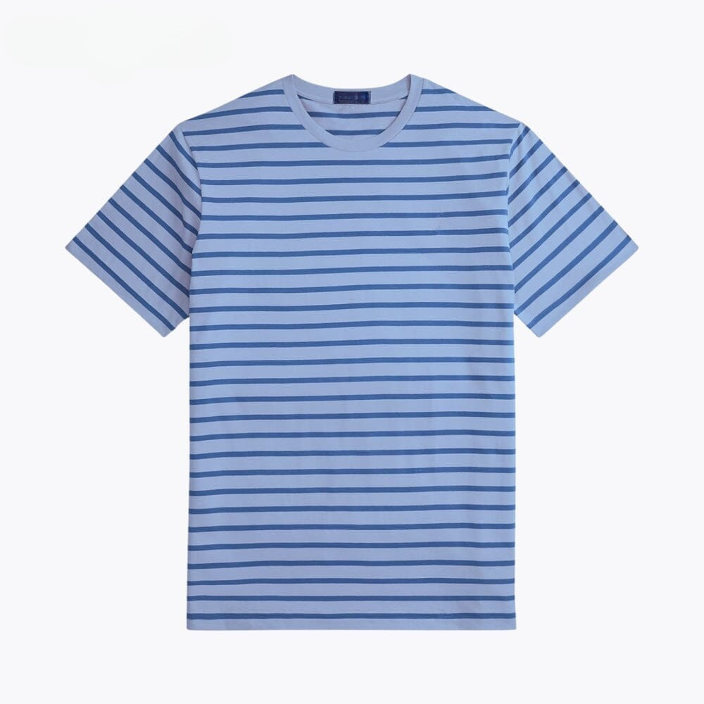 Gestreiftes Jersey-T-Shirt mit Rundhalsausschnitt