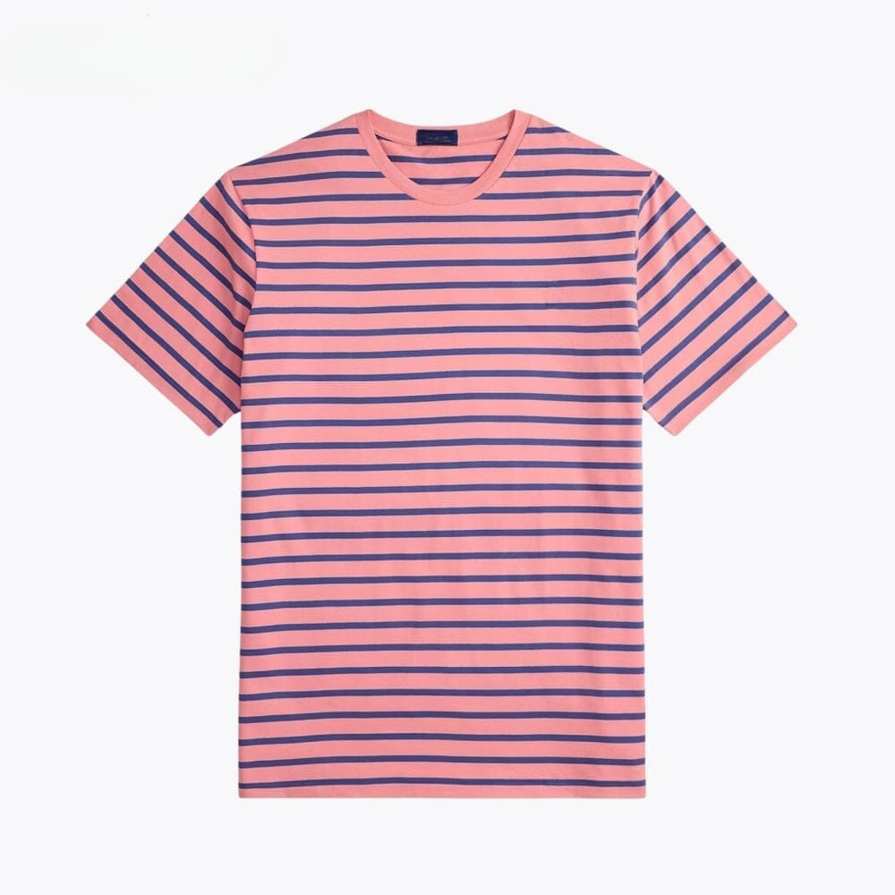 Gestreiftes Jersey-T-Shirt mit Rundhalsausschnitt
