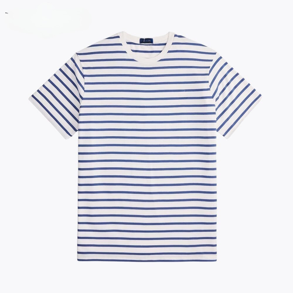 Gestreiftes Jersey-T-Shirt mit Rundhalsausschnitt