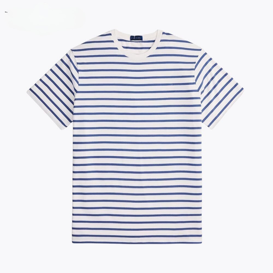 Gestreiftes Jersey-T-Shirt mit Rundhalsausschnitt
